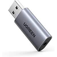 UGREEN Tarjeta de Sonido Externa USB- Adaptador de USB Externo para Estéreo- Adaptador usb a Jack 3.5mm con Carcasa de…